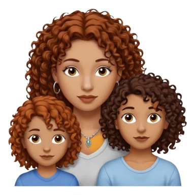 Create a family. A young hot mom. She is an alt girly with dark curly hair, an eyebrow piercing, and a nose ring. Her two teenage kids are gay girlies. One has shoulder length auburn hair and has an eyebrow ring. The other has short bleached curly hair, bleached eyebrows and a lip ring sticker