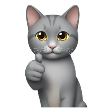 a gray cat saying it's ok with a thumbs up on its hand sticker