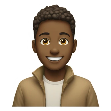 smiling boy with golden beige Husky  outdoors sticker