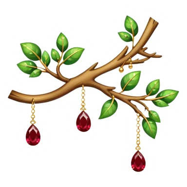 floating branch where earrings hang like enchanted charms sticker