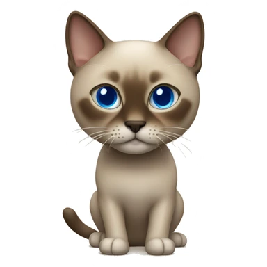 Dark Brown face - beige body thai cat with blue eyes  sticker