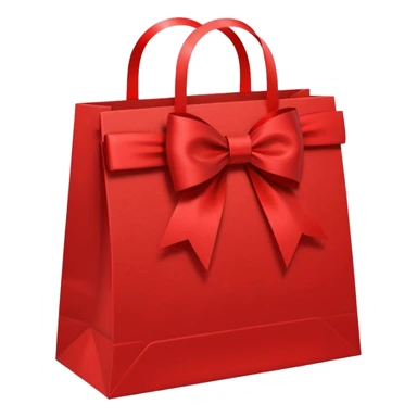 red christmas gift bag sticker