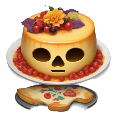 Dia de Los muertos flan party sticker