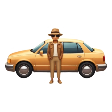 A parked car rests on the side of a long with a person outside , empty road stretching toward a golden sunset. The sky glows with warm colors, and the landscape ahead feels open, peaceful, and full of promise. love  sticker