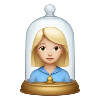 Blonde girl under a glass bell sticker