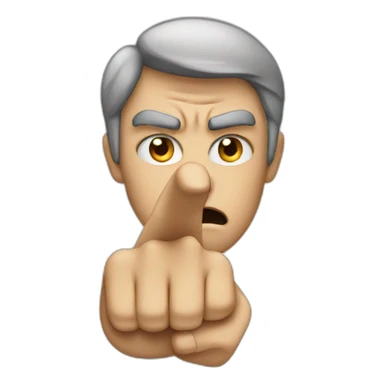 Angry person pointing towards the screen sticker