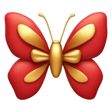 Red bow with gold butterfly  sticker