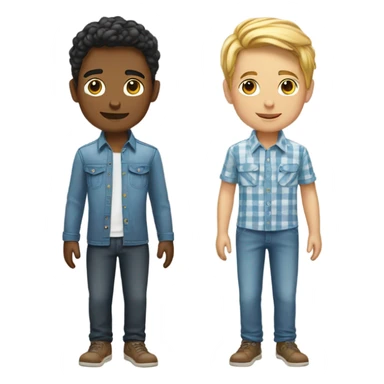 two boys in stylish shirts sticker