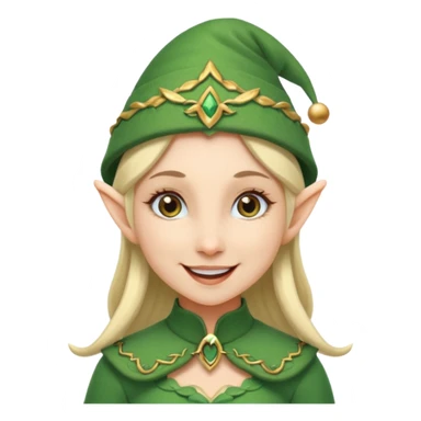 A female elf with a hat sticker