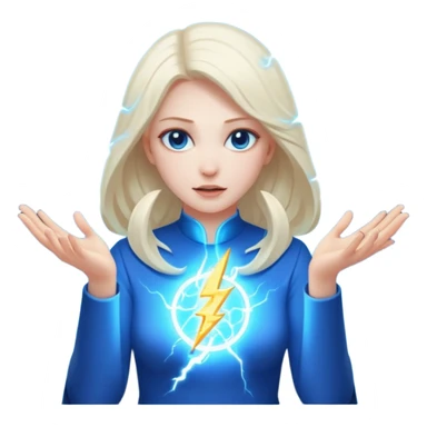 woman summoning electric sticker