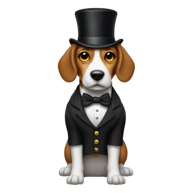 Beagle dog dressed in Edwardian clothes sticker