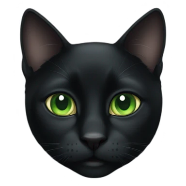 A completely black cat with big green eyes sticker