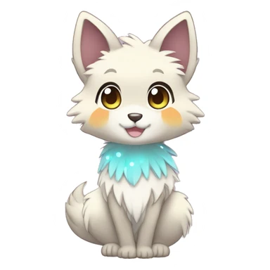 Cute Kawaii Chibi Anthro Fur-Sona Pretty Shiny Colorful Sparkly Fakemon Full Body sticker