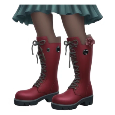 zombi pinup wearing rubber boots sticker