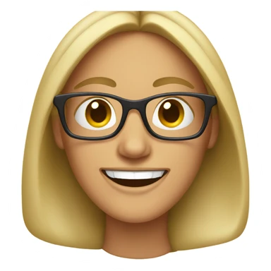 smiling woman with glasses parody sticker