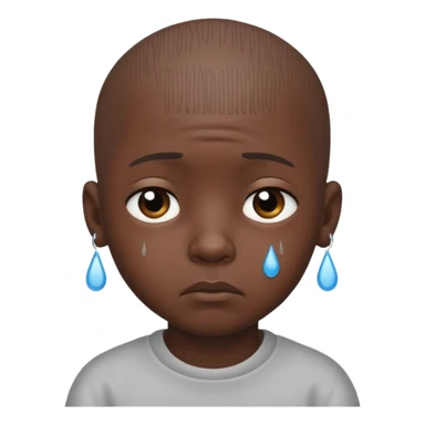 Little bald sad black boy sticker