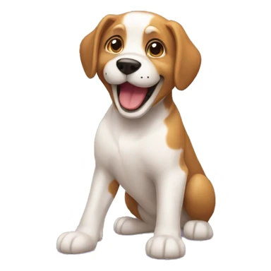 Perro feliz jugando play sticker