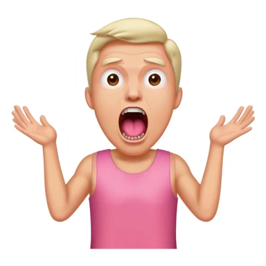 A man in pink dress screaming with an opened mouth   sticker