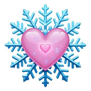 snowflake pink heart color white baby blue and pink glitter glow sticker