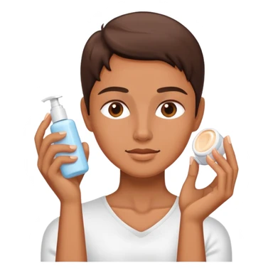 a person putting on lotion sticker