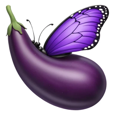 Butterfly with egg plant  sticker