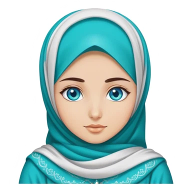 Turkish beautiful finish Konya girl blue eyes with hijab and turquoise stone dress sticker