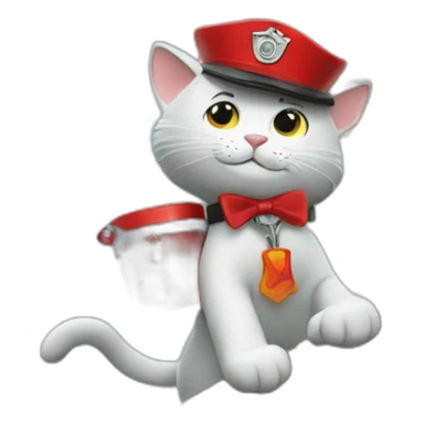 Mr monopoly the fireman rescue cat in tree sticker