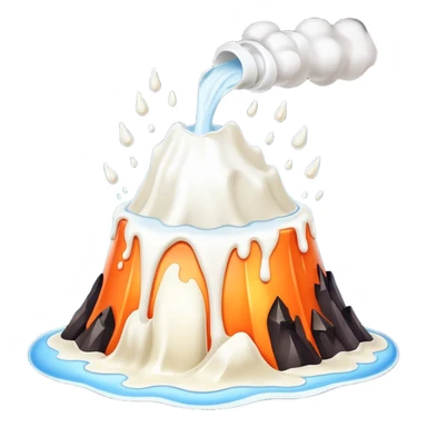Volcano spewing milk sticker