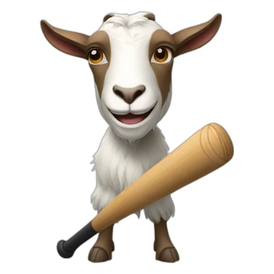 Goat with a baseball bat sticker