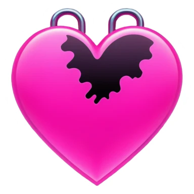 neon pink heart with glitch distortion, cyberpunk scanlines, glow effect, crisp vector style, no background sticker