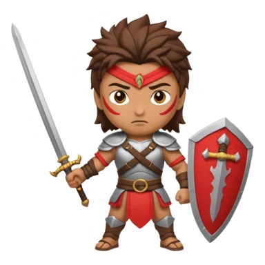 warrior with dual swords sticker