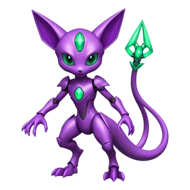 Futuristic armored cyber-Mewtwo-Sableye-Genesect-Deoxys-Espeon-alien-hybrid-fusion sticker