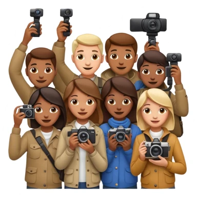 create photographers in different poses sticker