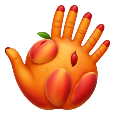 Peach with hand prints on them sticker