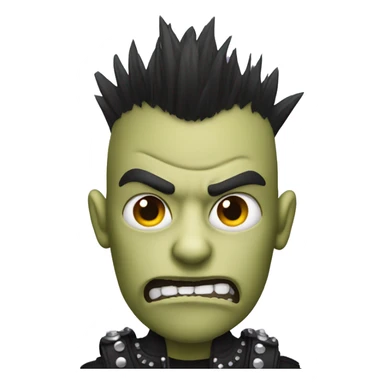 scary punk guy with mohawk sticker
