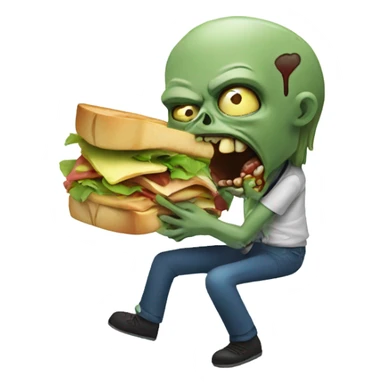 Zombie eating sandwich  sticker