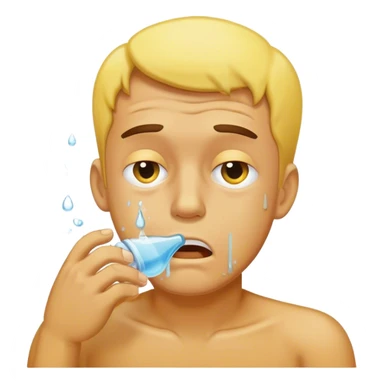 Man Vomiting a yellow bone and water sticker
