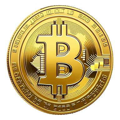 Bitcoin cryptocurrency gold coin with the B symbol sticker