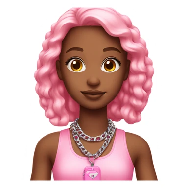 pink girl with barbie chain sticker