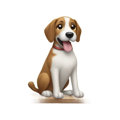 dog sitting by window sticker