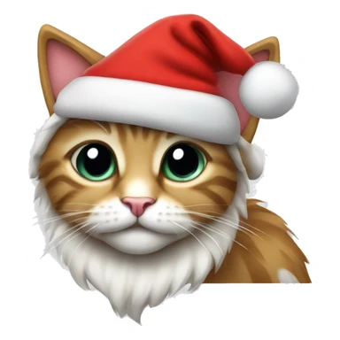 Christmas kitty with Santa hat  sticker