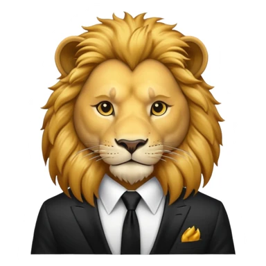 lion black tie sticker