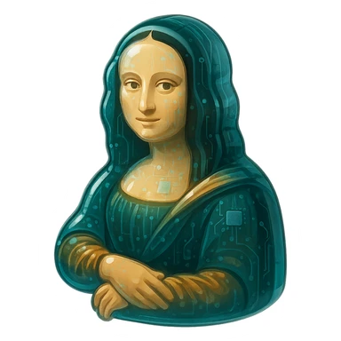 Mona Lisa electrocuted from all sides sticker