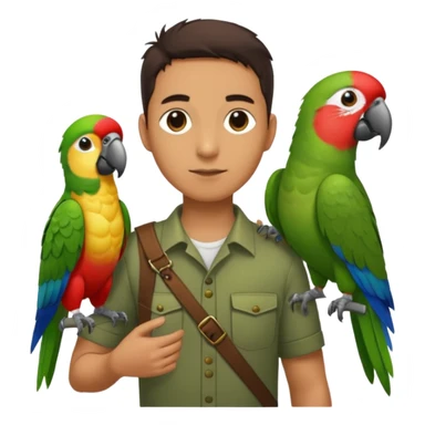 Walker + parrot on shoulder, Pet Walkers, Full body sticker