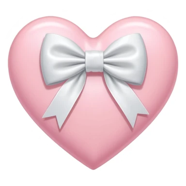 pastel pink heart with white ribbon bow tied around it sticker