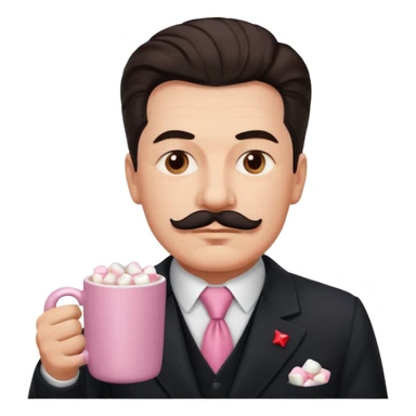 Stalin hold  Light Pink mug of hot chocolate with marshmallows sticker