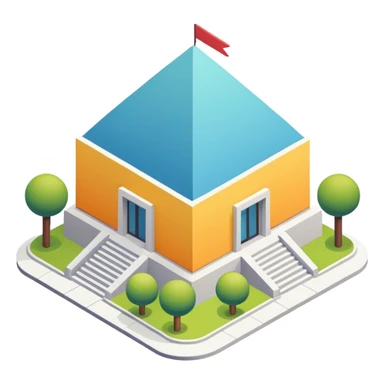 Isometric art museum sticker