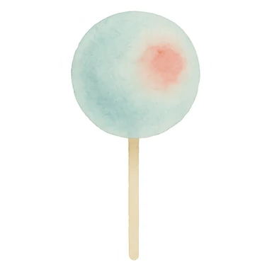 lollipop, watercolor art style, soft brush strokes, delicate colors sticker