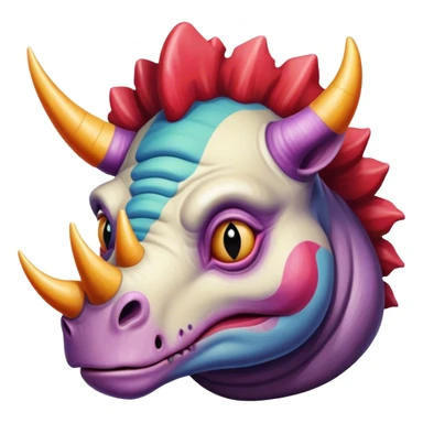 sad triceratops clown sticker