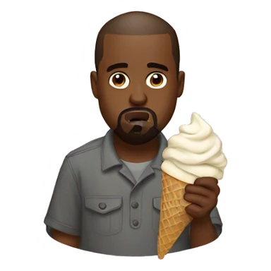 Kanye west eating ice cream sticker